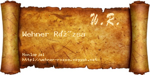 Wehner Rózsa névjegykártya
