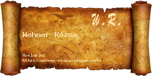 Wehner Rózsa névjegykártya