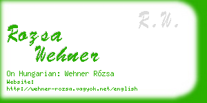 rozsa wehner business card