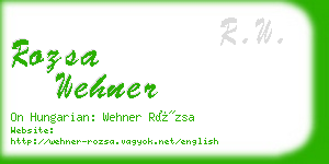 rozsa wehner business card